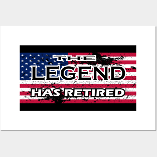 THE LEGEND HAS RETIRED, t-shirt sweater hoodie samsung iphone case coffee mug tablet case tee birthday gifts Posters and Art